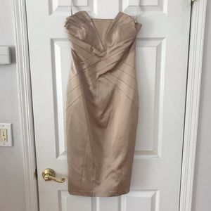 Strapless gold dress